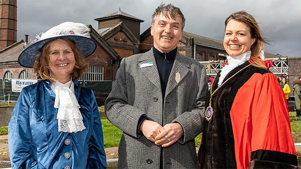 April Easter Boat Gathering Lynn Pegler, Campbell Robb, Cllr Katie Kendrick