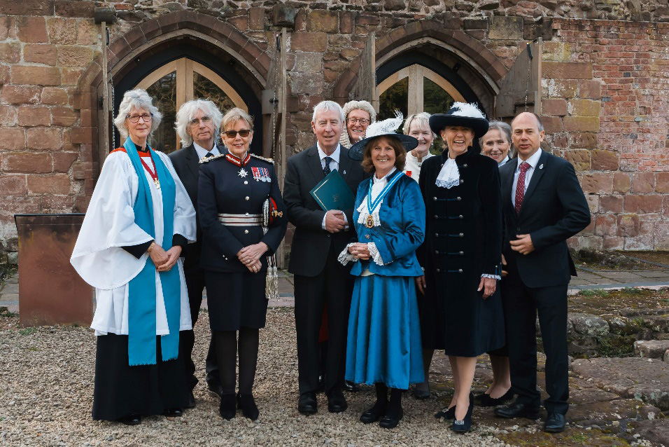The official party with Chaplain Dr Anne Davidson Lund, Lord Lieutenant Lady Alexis Redmond, new High Sheriff Lynn Pegler and Outgoing High Sheriff Joelle Warren.