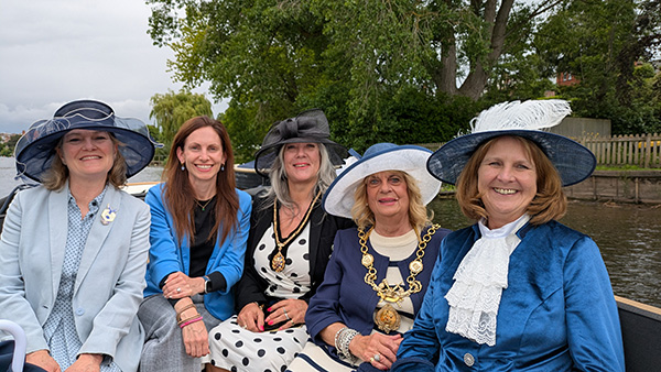 Chester Regatta with Jan Chillery, Aphra Brandreth, Chester Mayor and Mayoress, and High Sheriff