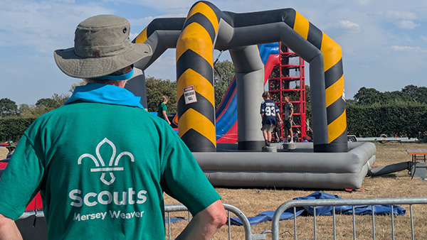 Inflatable at the Guide Champoree at Cheshire